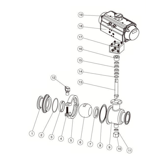Pneumatic Actuated Sanitary Ball Valve