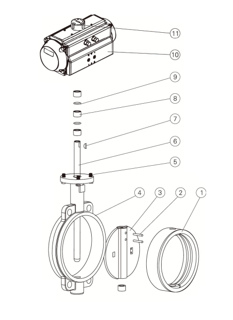 Pneumatic Actuated Soft Seated Concentric Butterfly Valve
